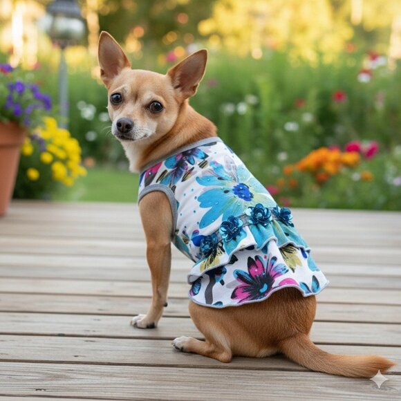 Dog Dress Floral Extra Small New with Tag - Picture 1 of 5